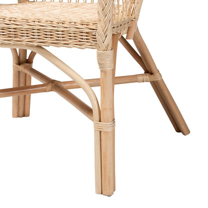 Zaira Modern Bohemian Natural Rattan Arm Chair