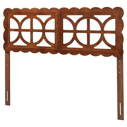 Wood Headboard with Scalloped Frame - Geometric Cutout Decorative Panel, Full