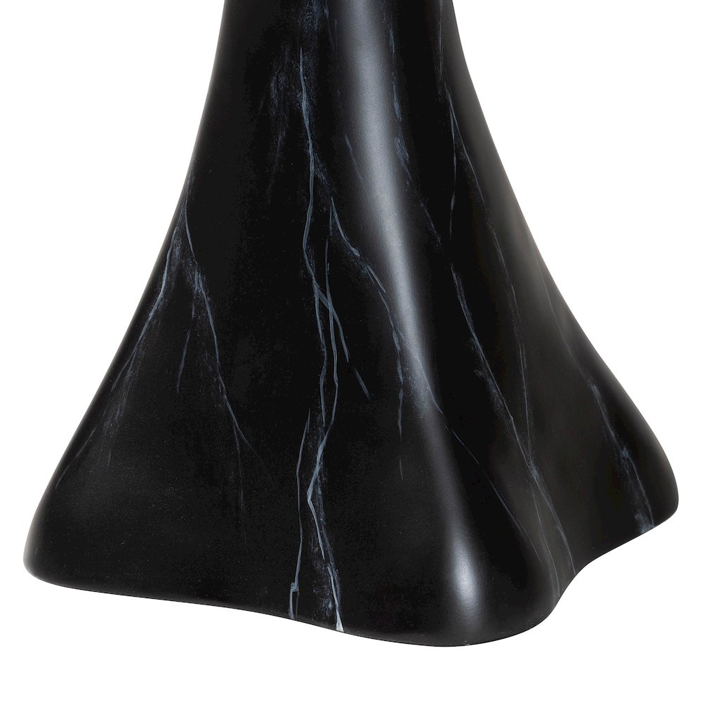 Marbled Resin End Table - Sculptural Side Table, Black