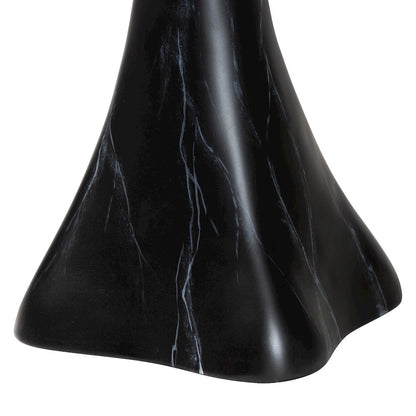 Marbled Resin End Table - Sculptural Side Table, Black