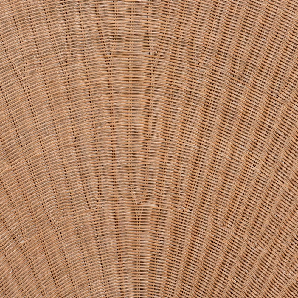 Natural Rattan Scalloped Headboard with Sunburst Weave