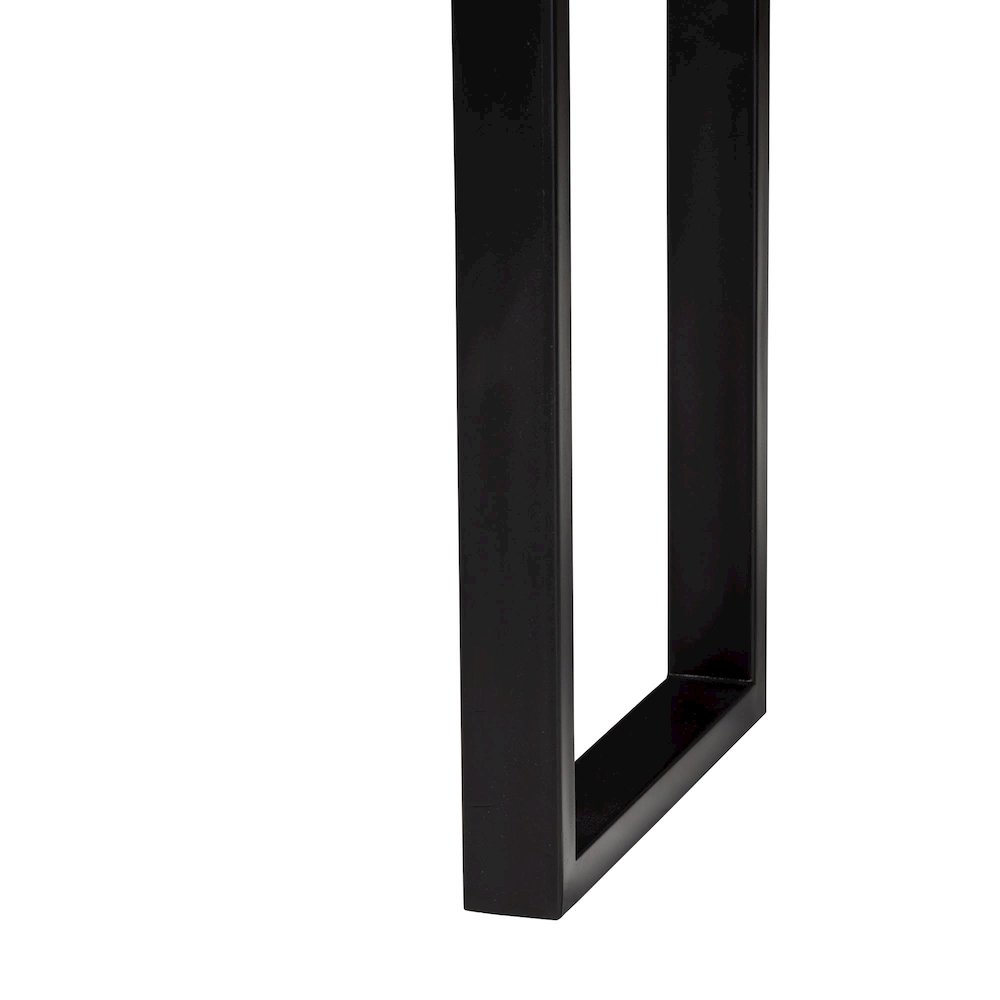 Console Table with Glass Inlay - Rectangular Live Edge Teak Wood Accent Table