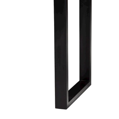 Console Table with Glass Inlay - Rectangular Live Edge Teak Wood Accent Table