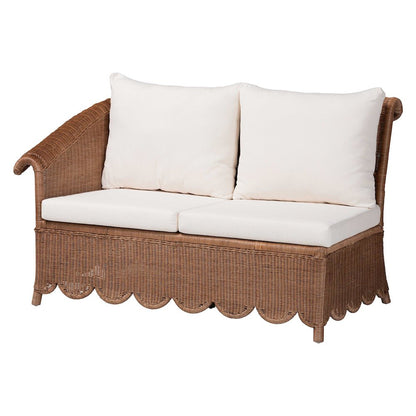 Natural Rattan 3-Piece Sectional Set - Handwoven Wicker Corner Lounge Seating