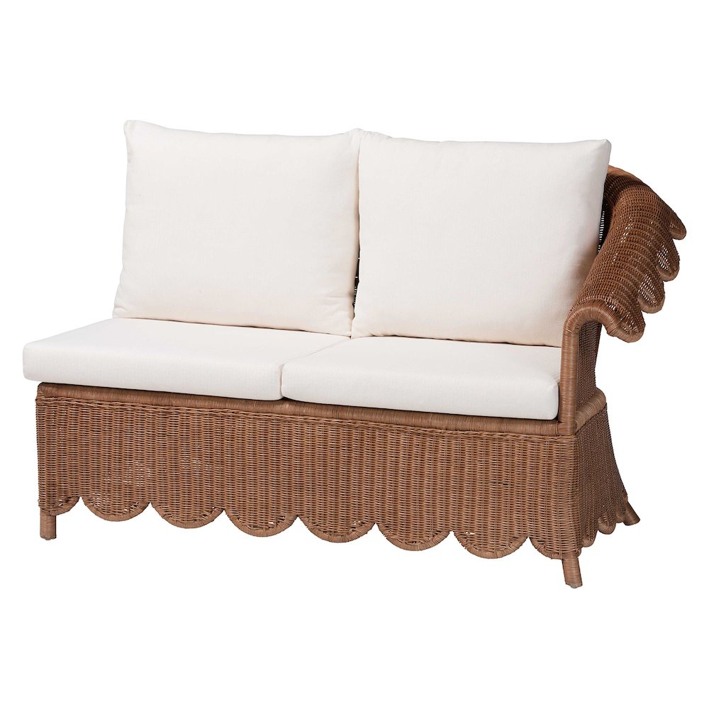 Natural Rattan 3-Piece Sectional Set - Handwoven Wicker Corner Lounge Seating