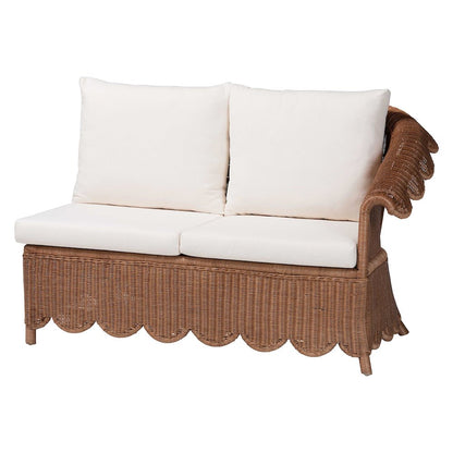 Natural Rattan 3-Piece Sectional Set - Handwoven Wicker Corner Lounge Seating