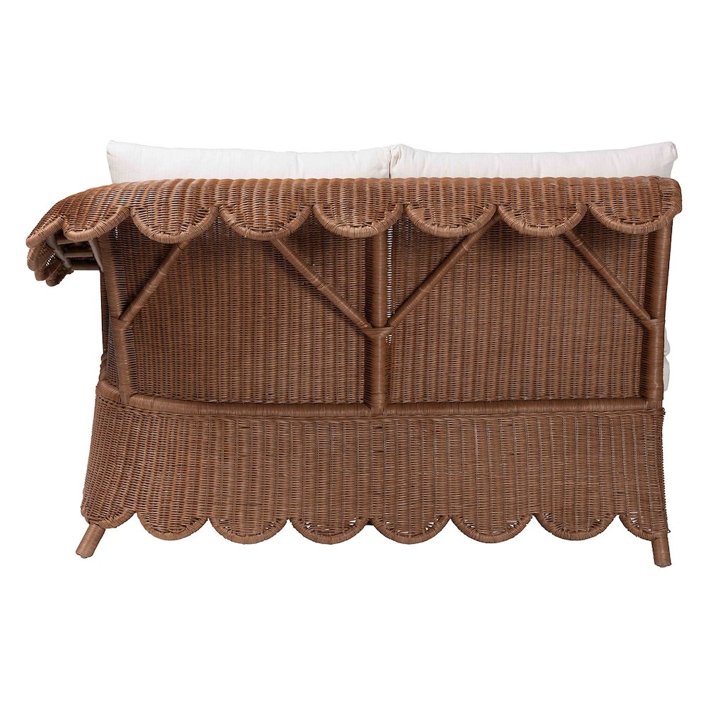Natural Rattan 3-Piece Sectional Set - Handwoven Wicker Corner Lounge Seating