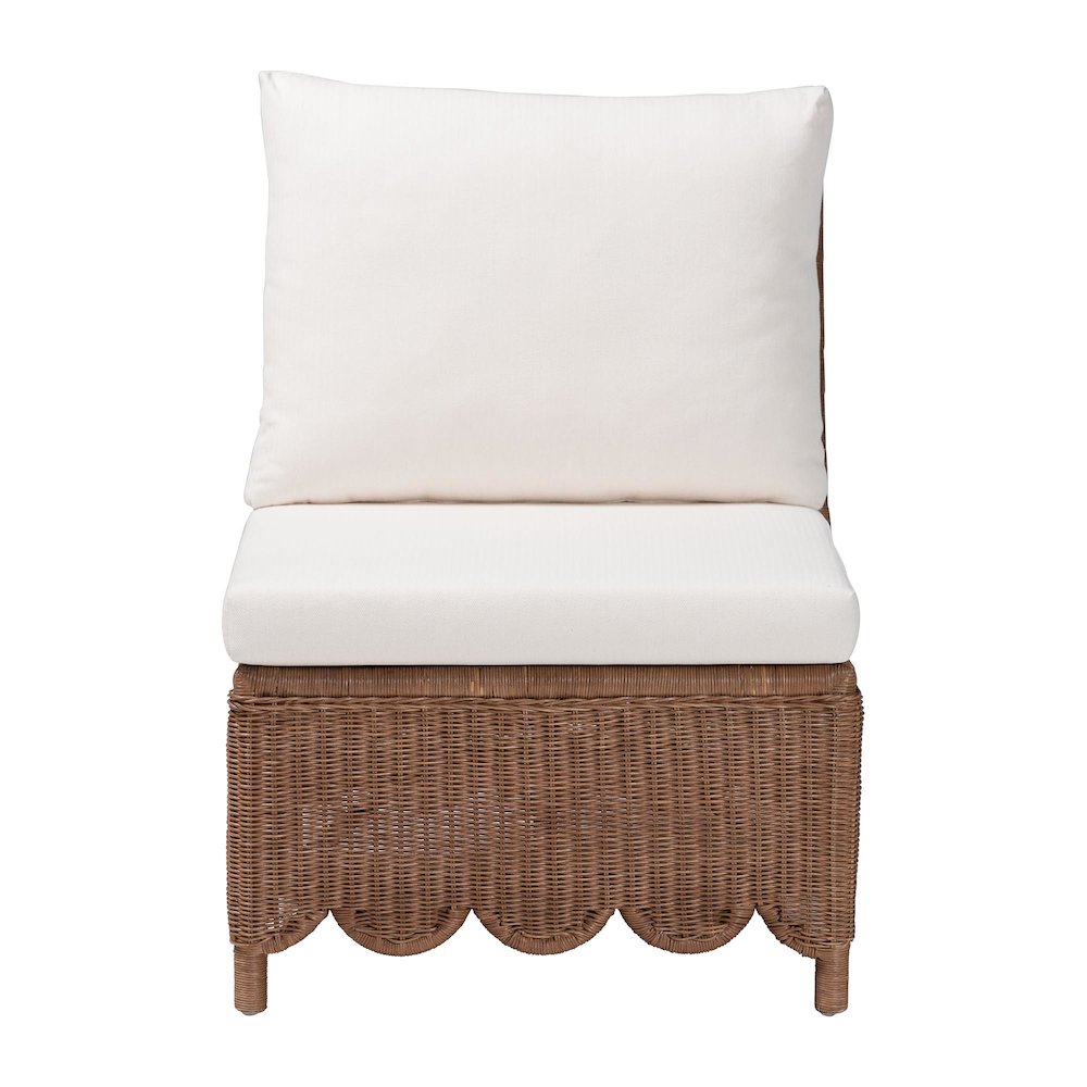 Natural Rattan Accent Chair - Handwoven Wicker Lounge Chair