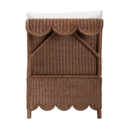 Natural Rattan Accent Chair - Handwoven Wicker Lounge Chair