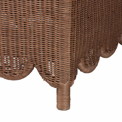 Natural Rattan Accent Chair - Handwoven Wicker Lounge Chair