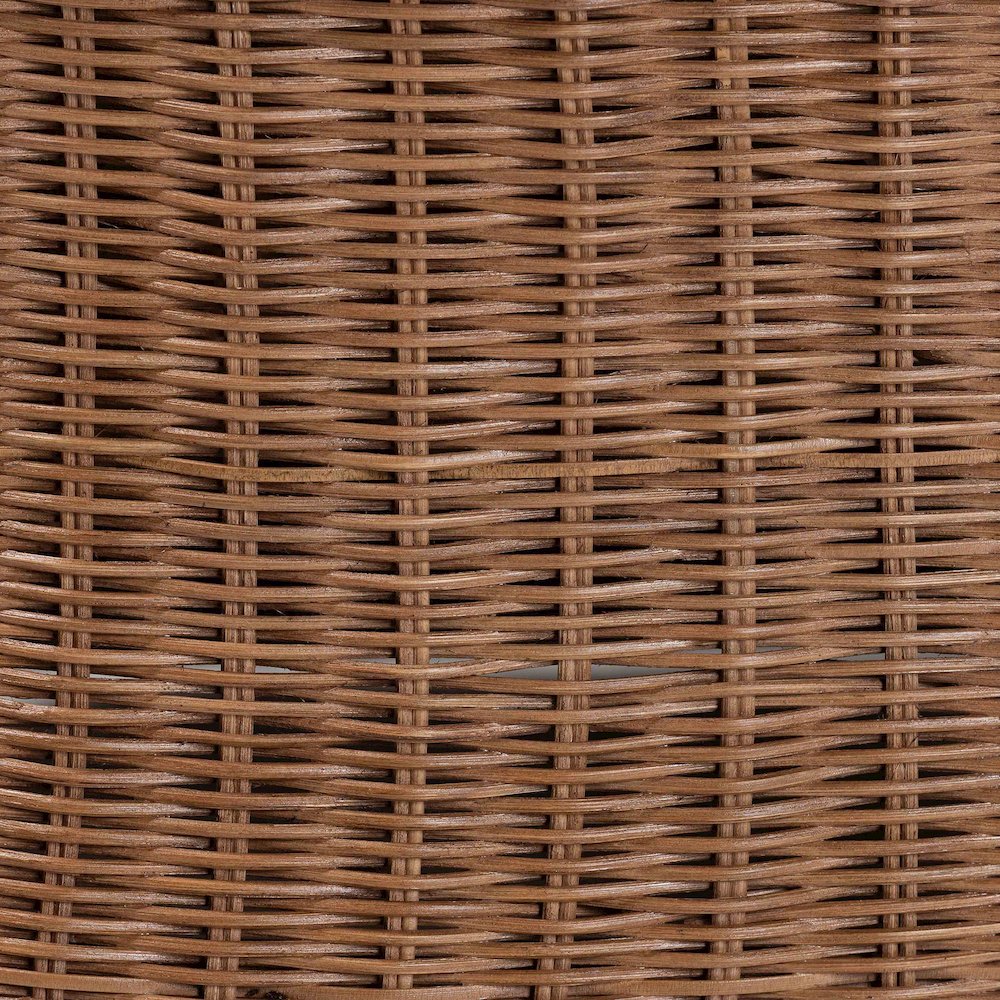 Natural Rattan Footstool with Cushion - Handwoven Wicker Ottoman