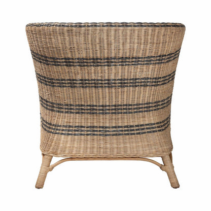 Accent Chair - Wicker Barrel-Back Chair with Two-Tone Woven Stripes