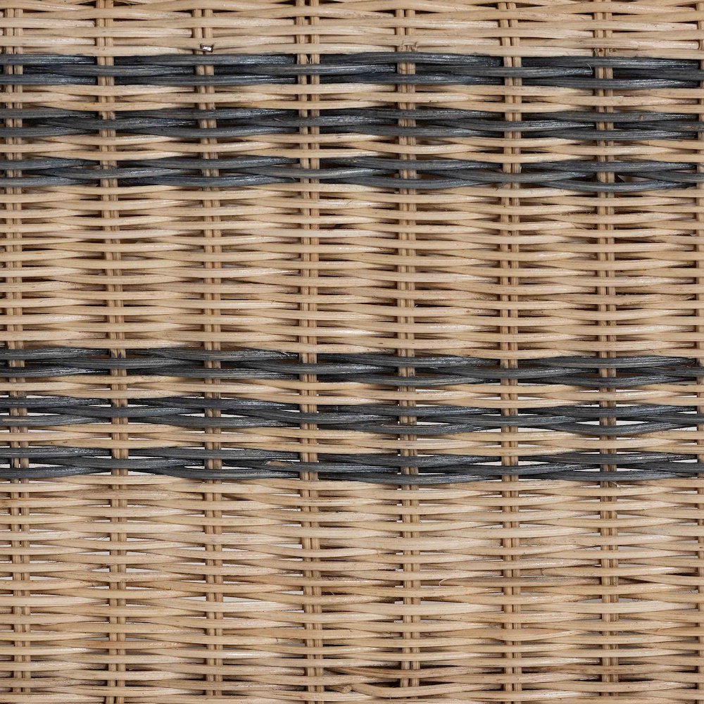 Accent Chair - Wicker Barrel-Back Chair with Two-Tone Woven Stripes