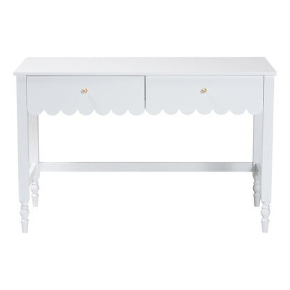 Writing Desk with Drawers - Modern Cottage Style Desk, White