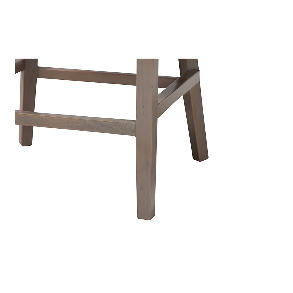 Lara Kubu Rattan Counter Stool with Wingback Design and Cushion, Grey