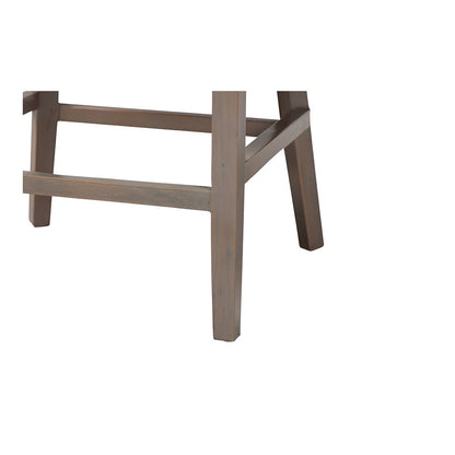 Lara Kubu Rattan Counter Stool with Wingback Design and Cushion, Grey