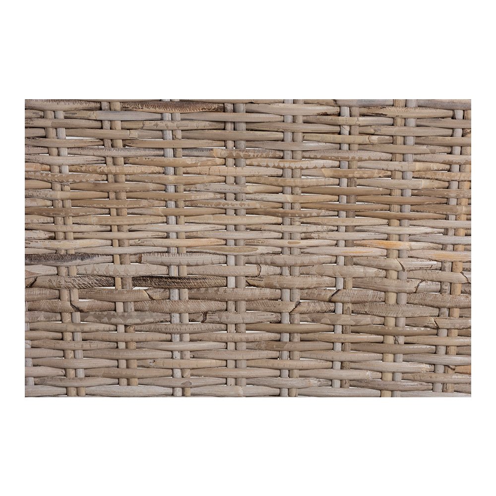 Lara Kubu Rattan Counter Stool with Wingback Design and Cushion, Grey
