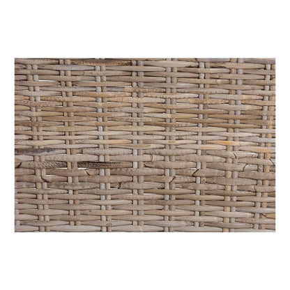 Lara Kubu Rattan Counter Stool with Wingback Design and Cushion, Grey