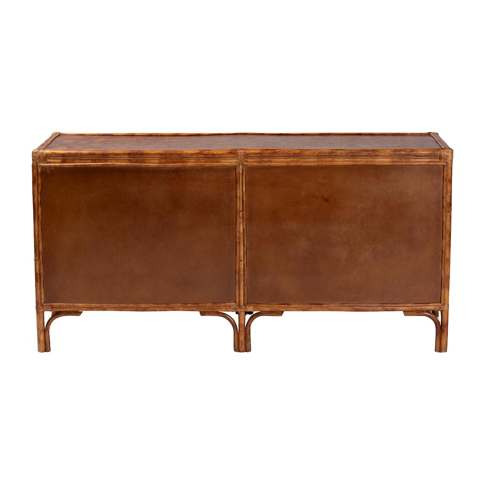 6-Drawer Horizontal Storage Cabinet with Geometric Overlay for Bedroom