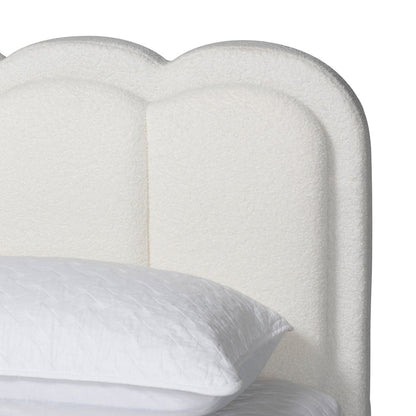 Caradonna Cream Bed with Storage Drawers - Fully Upholstered Platform Bed, Queen