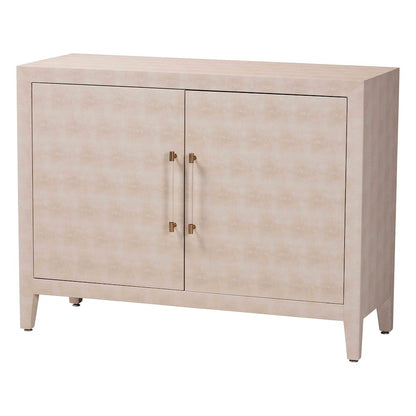 Faux Shagreen Storage Cabinet - Contemporary 2-Door Accent Sideboard
