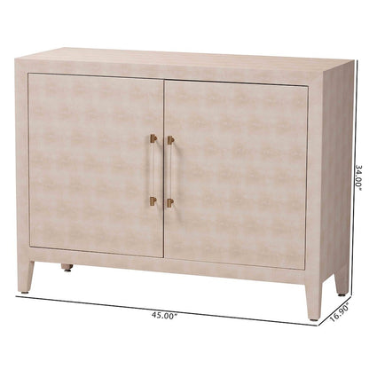 Faux Shagreen Storage Cabinet - Contemporary 2-Door Accent Sideboard
