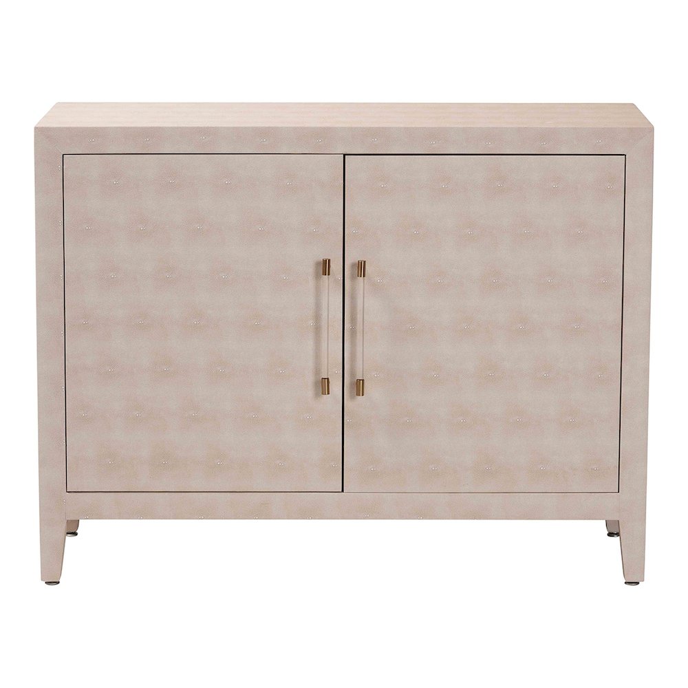 Faux Shagreen Storage Cabinet - Contemporary 2-Door Accent Sideboard