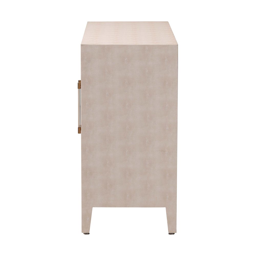 Faux Shagreen Storage Cabinet - Contemporary 2-Door Accent Sideboard