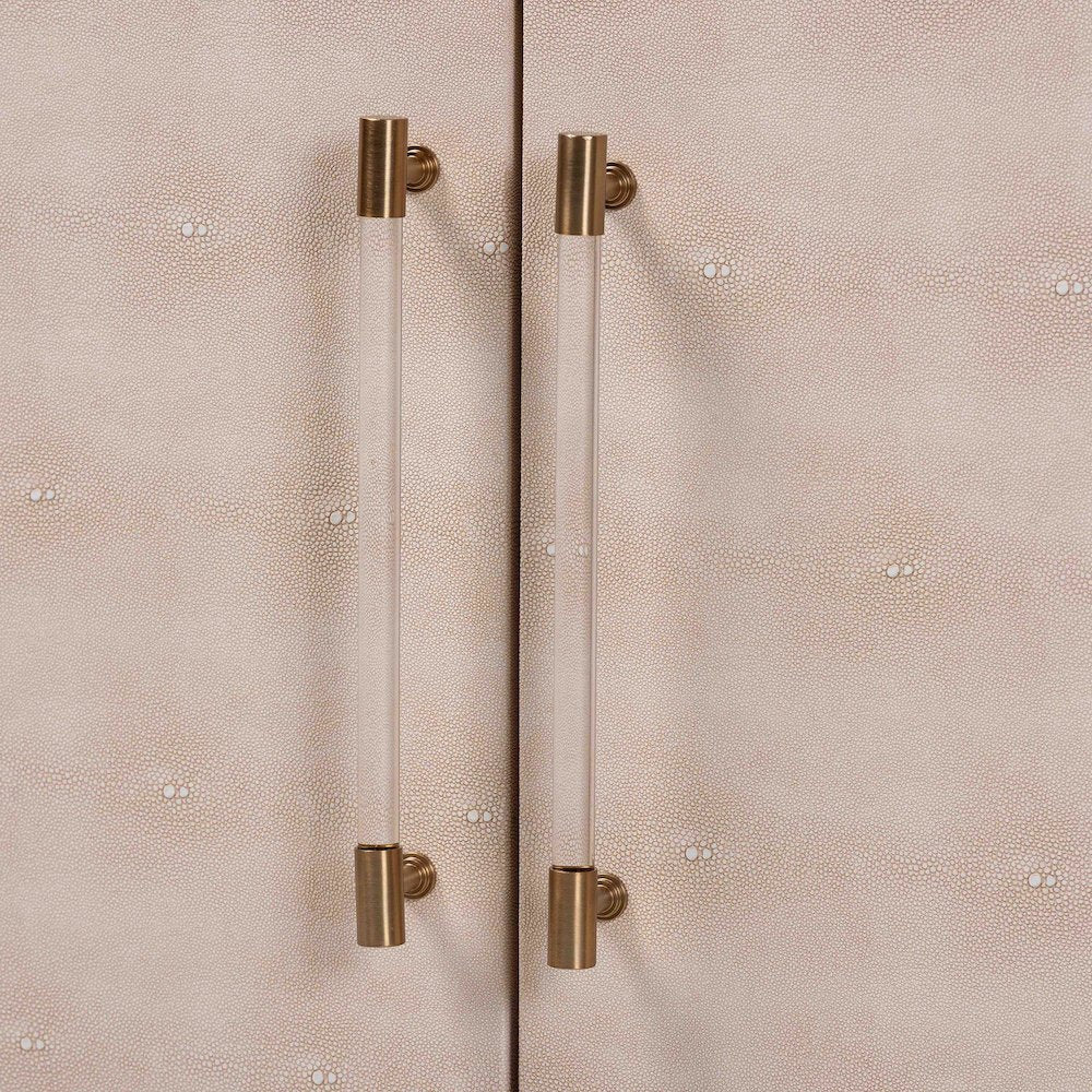 Faux Shagreen Storage Cabinet - Contemporary 2-Door Accent Sideboard