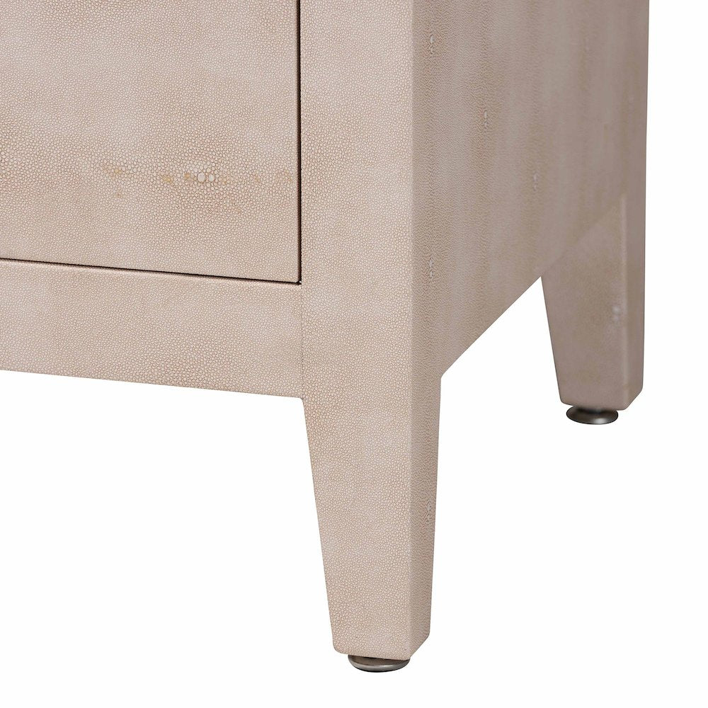 Faux Shagreen Storage Cabinet - Contemporary 2-Door Accent Sideboard