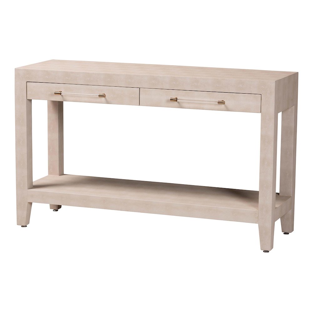 Faux Shagreen Console Table - Contemporary Accent Display Piece