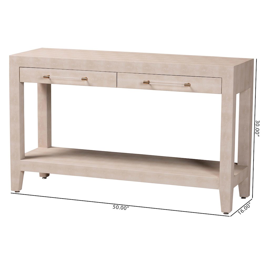 Faux Shagreen Console Table - Contemporary Accent Display Piece