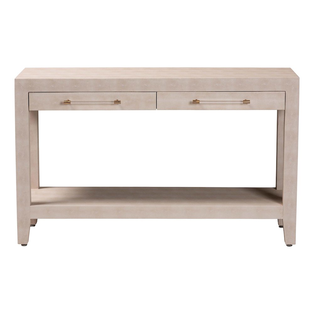 Faux Shagreen Console Table - Contemporary Accent Display Piece