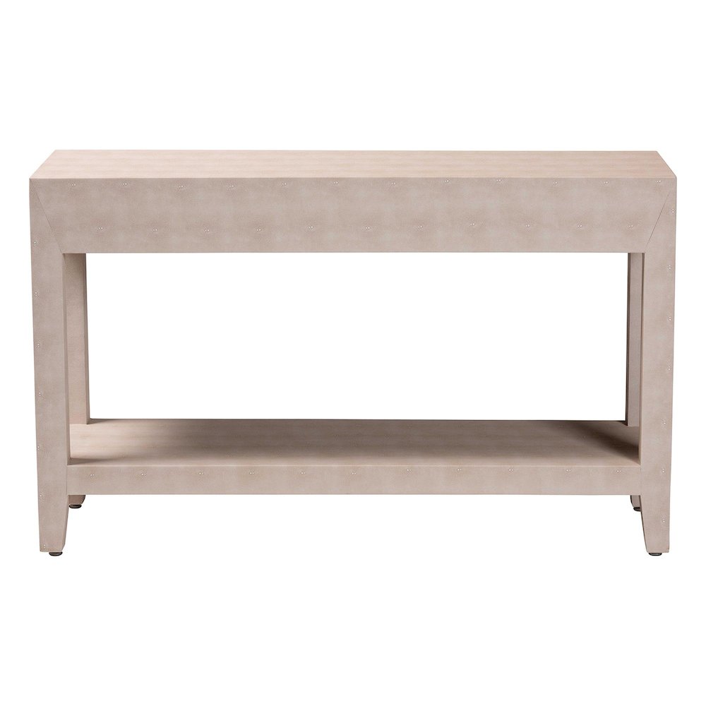 Faux Shagreen Console Table - Contemporary Accent Display Piece