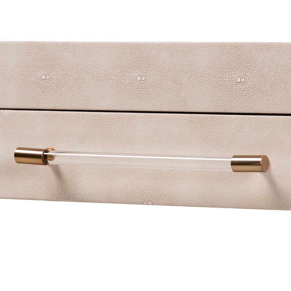 Faux Shagreen Console Table - Contemporary Accent Display Piece