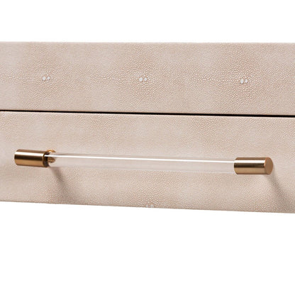 Faux Shagreen Console Table - Contemporary Accent Display Piece
