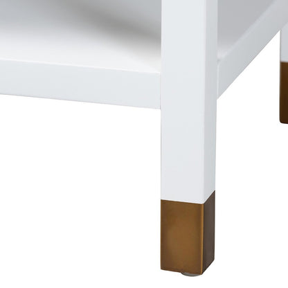 Aiden Fluted 2-Door Accent Storage Cabinet with Open Shelf and Raised Legs