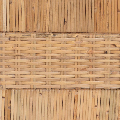 Natural Rattan Bed - Coastal Boho Style Bed Frame with Woven Detailing, Queen
