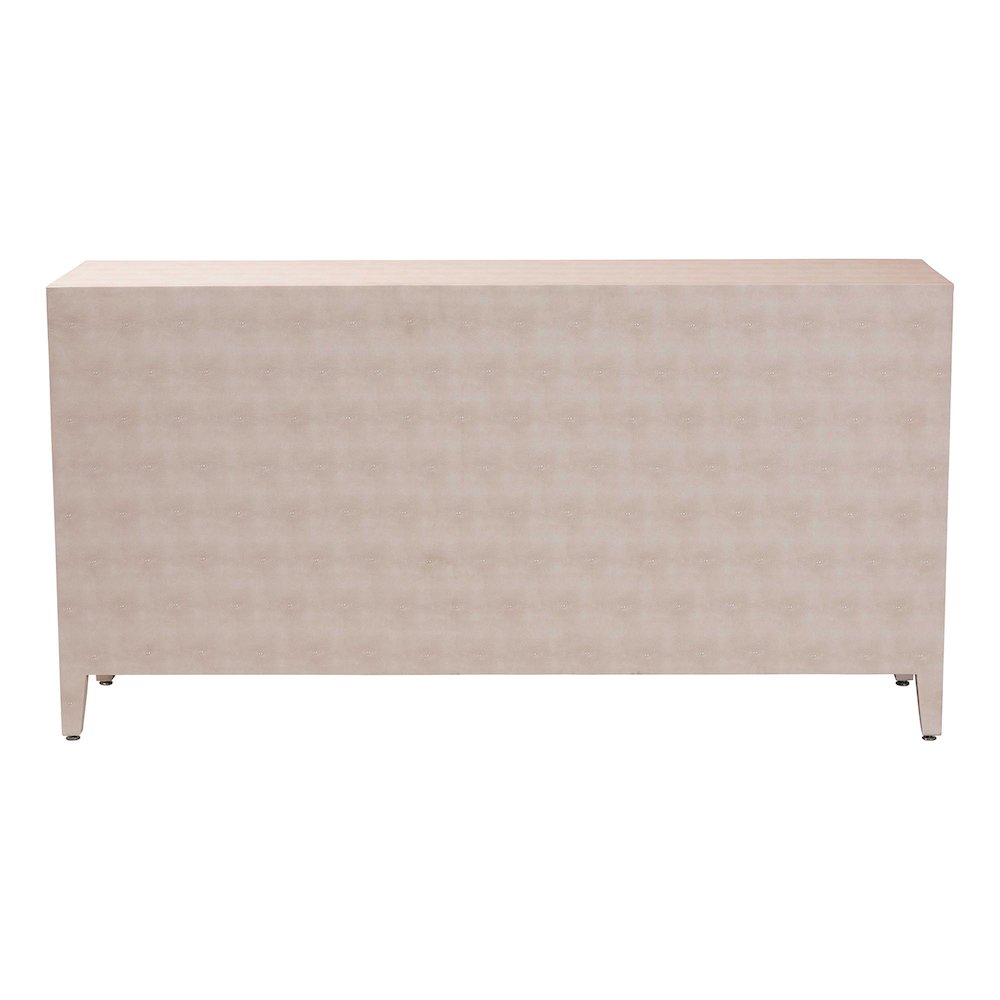 Faux Shagreen Sideboard - Contemporary 3-Door Buffet Storage Cabinet