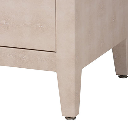 Faux Shagreen Sideboard - Contemporary 3-Door Buffet Storage Cabinet