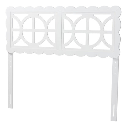 Wood Headboard with Scalloped Frame - Geometric Cutout Decorative Panel, Full