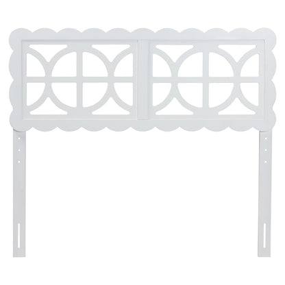 Wood Headboard with Scalloped Frame - Geometric Cutout Decorative Panel, Full