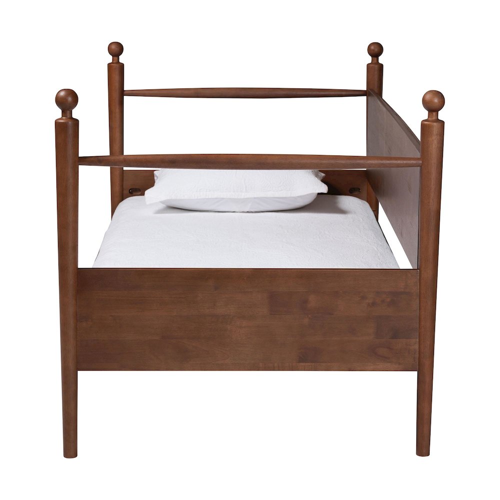 Daybed with Spindle Posts - Cottage-Style Bed Frame with Guardrail Back, Twin