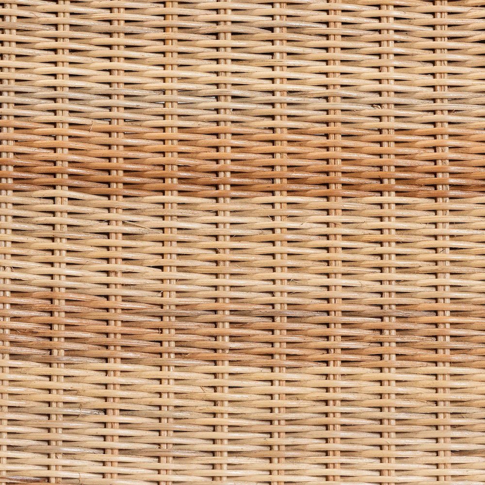Dining Chair - Handwoven Wicker Side Chair with Removable Cushion, Loop Backrest