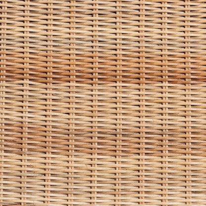 Dining Chair - Handwoven Wicker Side Chair with Removable Cushion, Loop Backrest