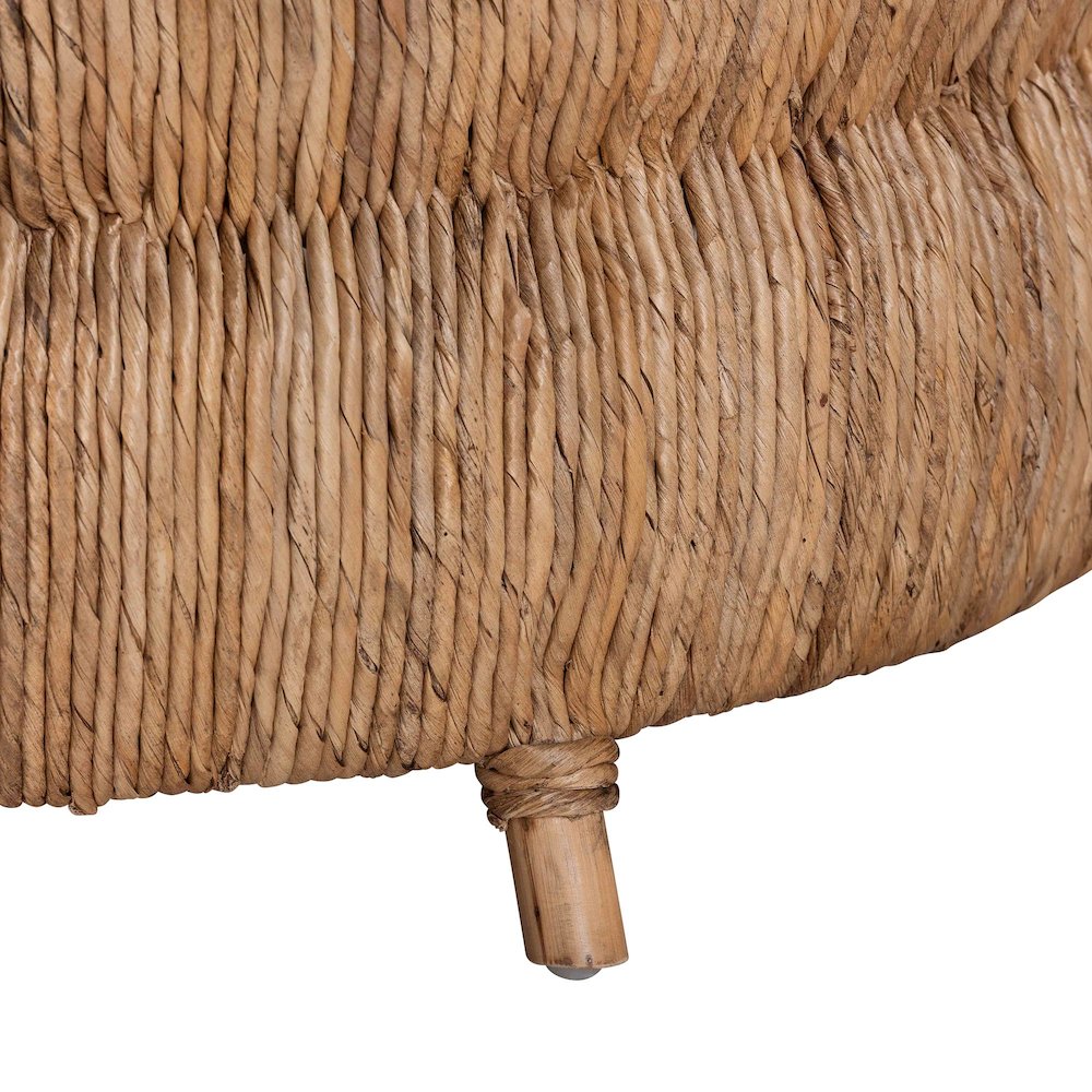 Rattan and Seagrass Coffee Table - Low Profile Boho Accent Table