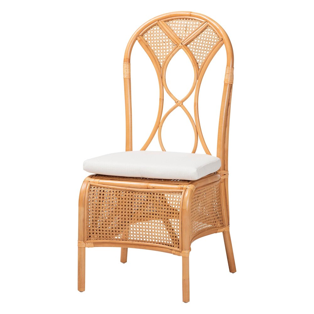 Natural Rattan Dining Chair - Handcrafted Wicker Side Chair