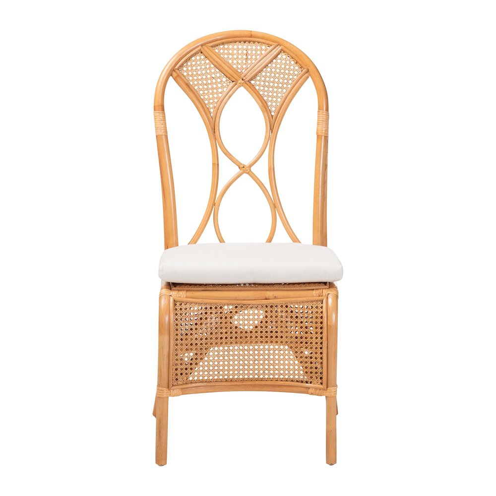 Natural Rattan Dining Chair - Handcrafted Wicker Side Chair