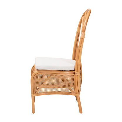 Natural Rattan Dining Chair - Handcrafted Wicker Side Chair
