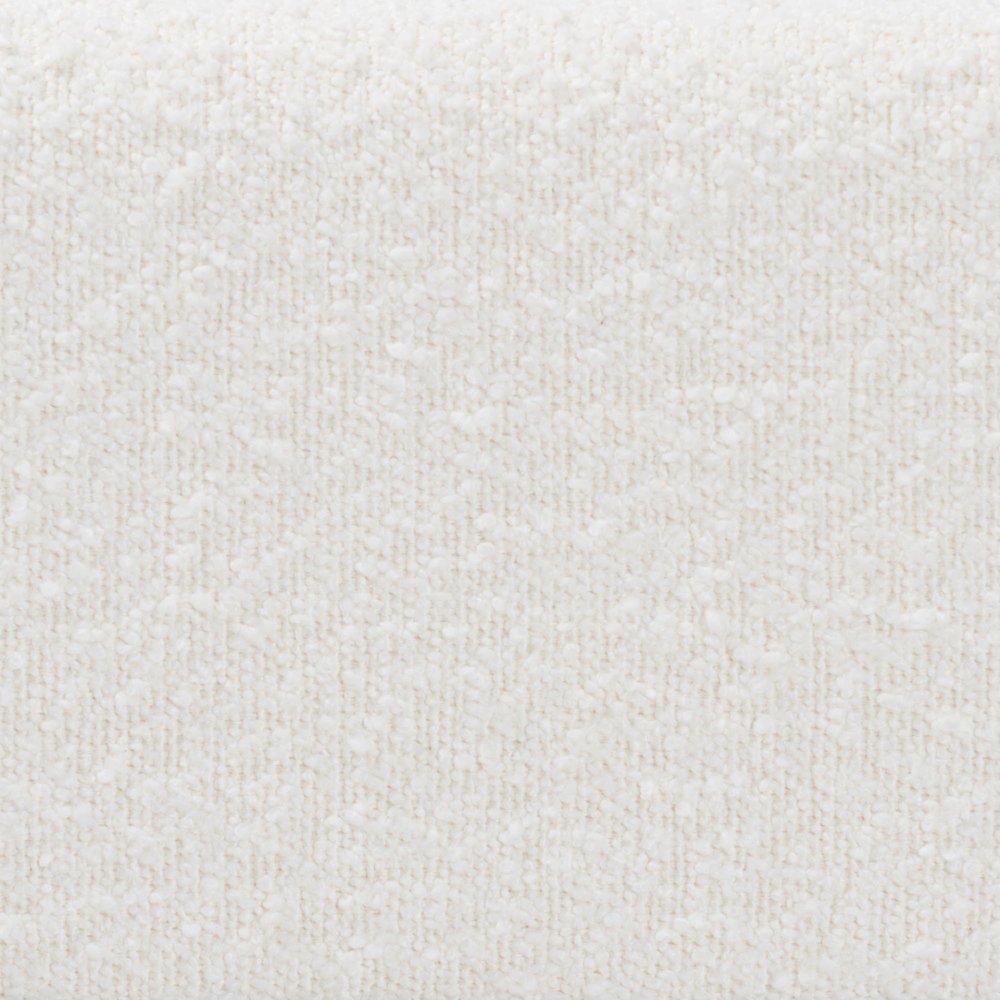 Boucle Upholstered Canopy Bed - Platform Bed with Tufted Headboard, Cream, Queen